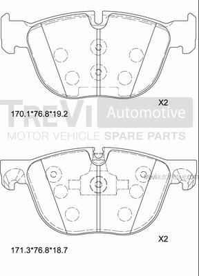 Trevi Automotive PF1373 - Гальмівні колодки, дискові гальма avtolavka.club