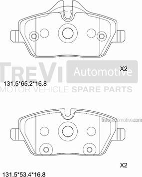 Trevi Automotive PF1248 - Гальмівні колодки, дискові гальма avtolavka.club