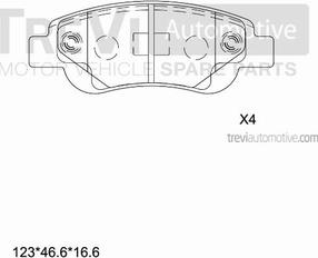 Trevi Automotive PF1261 - Гальмівні колодки, дискові гальма avtolavka.club