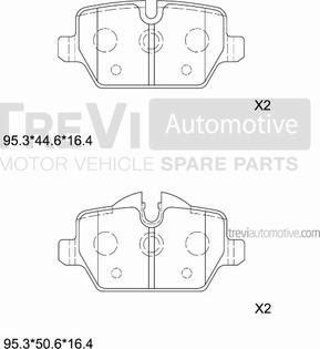 Trevi Automotive PF1267 - Гальмівні колодки, дискові гальма avtolavka.club