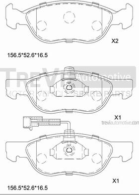 Trevi Automotive PF1211 - Гальмівні колодки, дискові гальма avtolavka.club