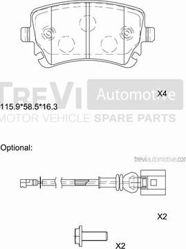 Trevi Automotive PF1213 - Гальмівні колодки, дискові гальма avtolavka.club