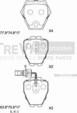 Trevi Automotive PF1234 - Гальмівні колодки, дискові гальма avtolavka.club