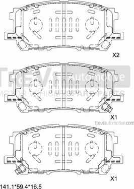 Trevi Automotive PF1236 - Гальмівні колодки, дискові гальма avtolavka.club