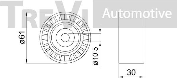 Trevi Automotive TD1761 - Паразитний / Провідний ролик, зубчастий ремінь avtolavka.club