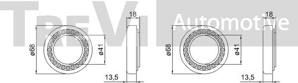 Trevi Automotive WB1400 - Комплект підшипника маточини колеса avtolavka.club