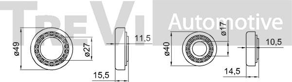 Trevi Automotive WB1426 - Комплект підшипника маточини колеса avtolavka.club