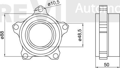 Trevi Automotive WB1880 - Комплект підшипника маточини колеса avtolavka.club