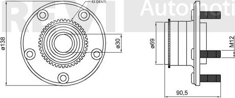 Trevi Automotive WB2256 - Комплект підшипника маточини колеса avtolavka.club