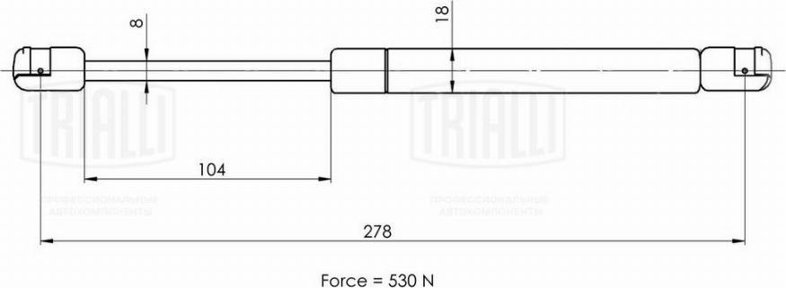 Trialli GS 1801 - Газова пружина, кришка багажник avtolavka.club