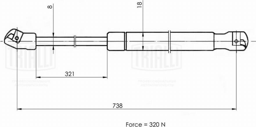 Trialli GS 1831 - Газова пружина, капот avtolavka.club