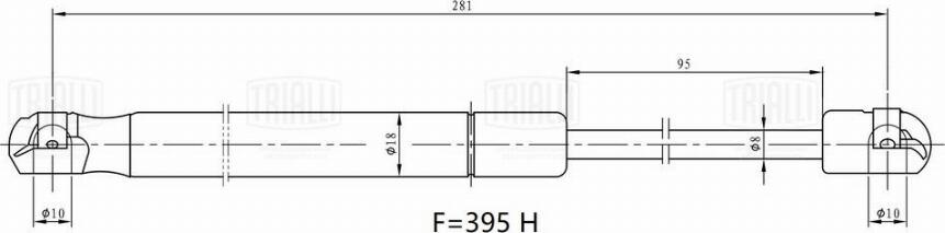 Trialli GS 2505 - Газова пружина, кришка багажник avtolavka.club