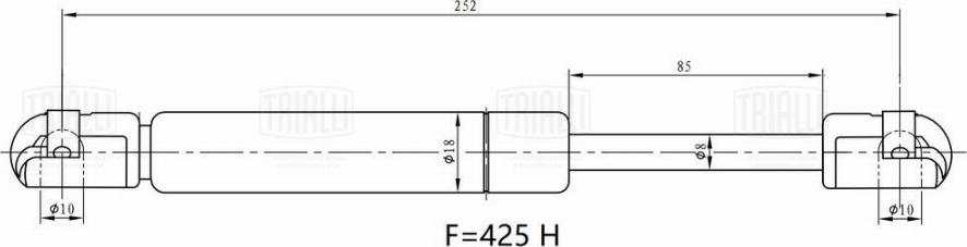 Trialli GS 2503 - Газова пружина, кришка багажник avtolavka.club