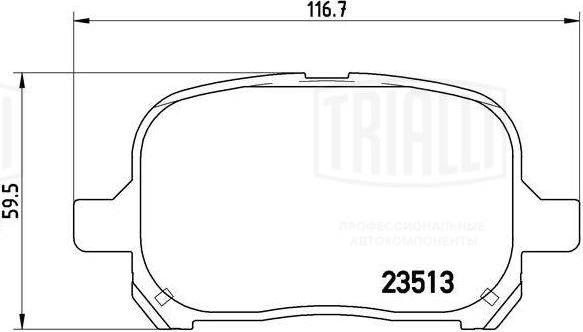 Trialli PF 4347 - Гальмівні колодки, дискові гальма avtolavka.club