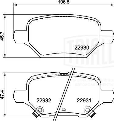 Trialli PF 2212 - Гальмівні колодки, дискові гальма avtolavka.club