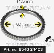 Triscan 8540 24403 - Зубчастий диск імпульсного датчика, протівобл. устр. avtolavka.club