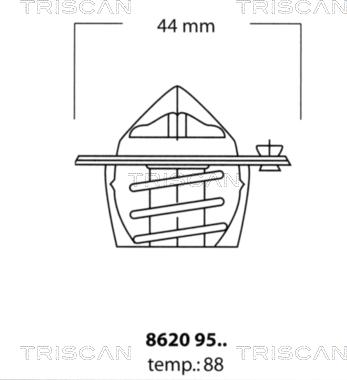 Triscan 8620 9588 - Термостат, охолоджуюча рідина avtolavka.club