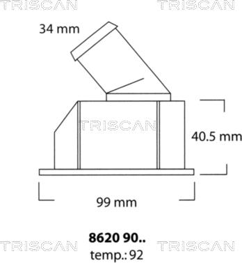 Triscan 8620 9092 - Термостат, охолоджуюча рідина avtolavka.club