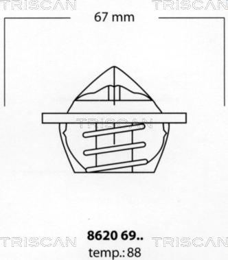 Triscan 8620 6988 - Термостат, охолоджуюча рідина avtolavka.club