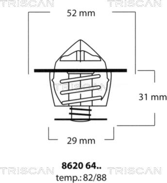 Triscan 8620 6482 - Термостат, охолоджуюча рідина avtolavka.club