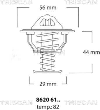 Triscan 8620 6182 - Термостат, охолоджуюча рідина avtolavka.club