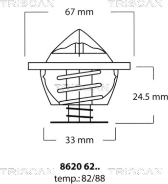 Triscan 8620 6282 - Термостат, охолоджуюча рідина avtolavka.club