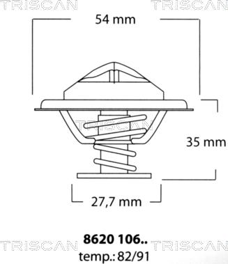 Triscan 8620 10691 - Термостат, охолоджуюча рідина avtolavka.club