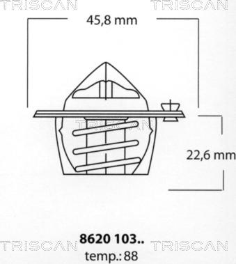 Triscan 8620 10388 - Термостат, охолоджуюча рідина avtolavka.club