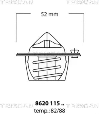 Triscan 8620 11588 - Термостат, охолоджуюча рідина avtolavka.club