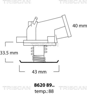 Triscan 8620 8988 - Термостат, охолоджуюча рідина avtolavka.club