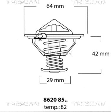 Triscan 8620 8582 - Термостат, охолоджуюча рідина avtolavka.club