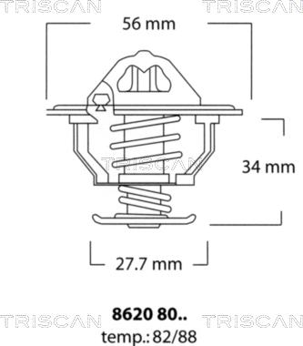 Triscan 8620 8082 - Термостат, охолоджуюча рідина avtolavka.club