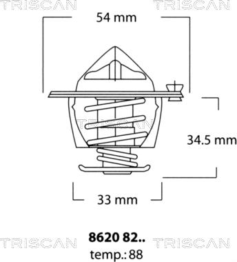 Triscan 8620 8288 - Термостат, охолоджуюча рідина avtolavka.club