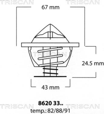 Triscan 8620 3388 - Термостат, охолоджуюча рідина avtolavka.club