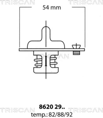 Triscan 8620 2992 - Термостат, охолоджуюча рідина avtolavka.club