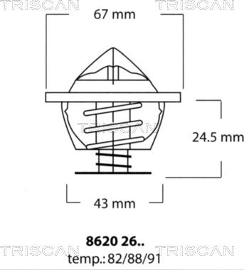 Triscan 8620 2682 - Термостат, охолоджуюча рідина avtolavka.club