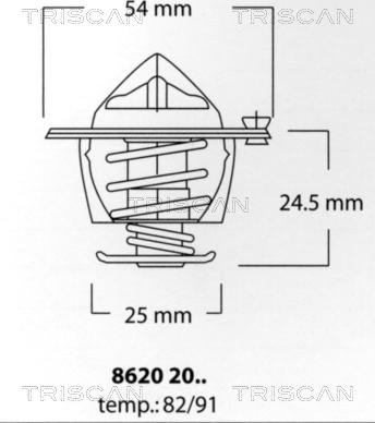 Triscan 8620 2091 - Термостат, охолоджуюча рідина avtolavka.club