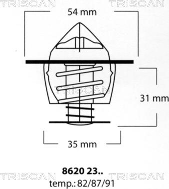 Triscan 8620 2387 - Термостат, охолоджуюча рідина avtolavka.club