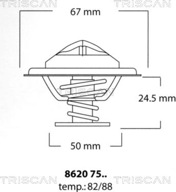 Triscan 8620 7582 - Термостат, охолоджуюча рідина avtolavka.club