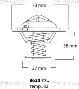 Triscan 8620 7782 - Термостат, охолоджуюча рідина avtolavka.club