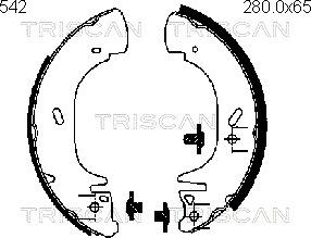 Triscan 8100 16542 - Комплект гальм, барабанний механізм avtolavka.club