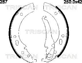 Triscan 8100 11287 - Комплект гальм, барабанний механізм avtolavka.club