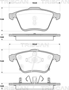 Triscan 8110 50027 - Гальмівні колодки, дискові гальма avtolavka.club