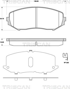 Triscan 8110 69018 - Гальмівні колодки, дискові гальма avtolavka.club