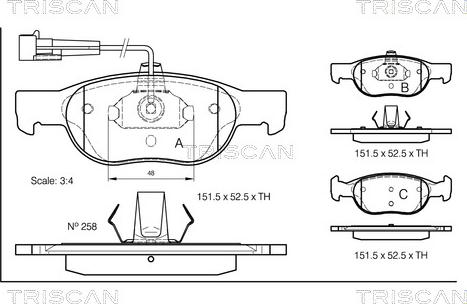 Triscan 8110 15006 - Гальмівні колодки, дискові гальма avtolavka.club