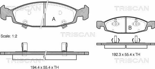 Triscan 8110 80527 - Гальмівні колодки, дискові гальма avtolavka.club