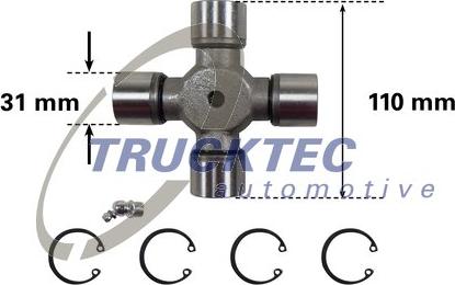 Trucktec Automotive 01.34.038 - Шарнір, поздовжній вал avtolavka.club