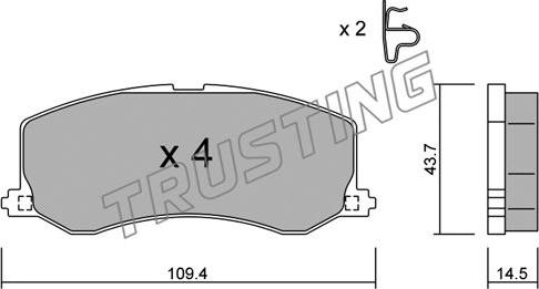 Trusting 432.0 - Гальмівні колодки, дискові гальма avtolavka.club