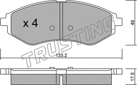 Trusting 524.0 - Гальмівні колодки, дискові гальма avtolavka.club