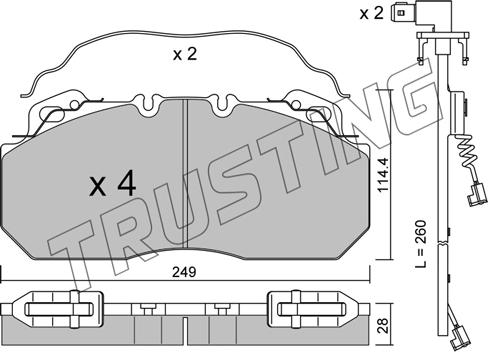 Trusting 605.0W - Гальмівні колодки, дискові гальма avtolavka.club